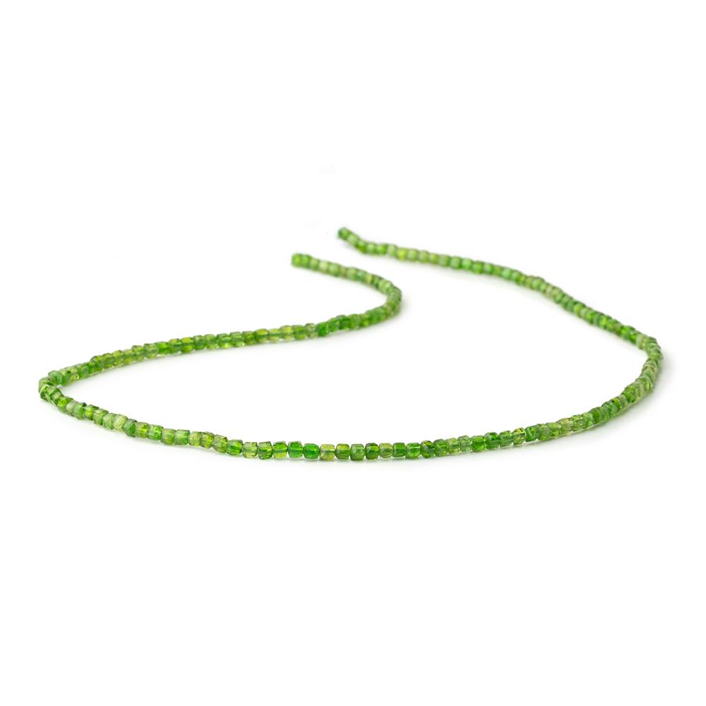 2mm Chrome Diopside Micro Faceted Cube 12.5 inch 150 Beads - Beadsofcambay.com