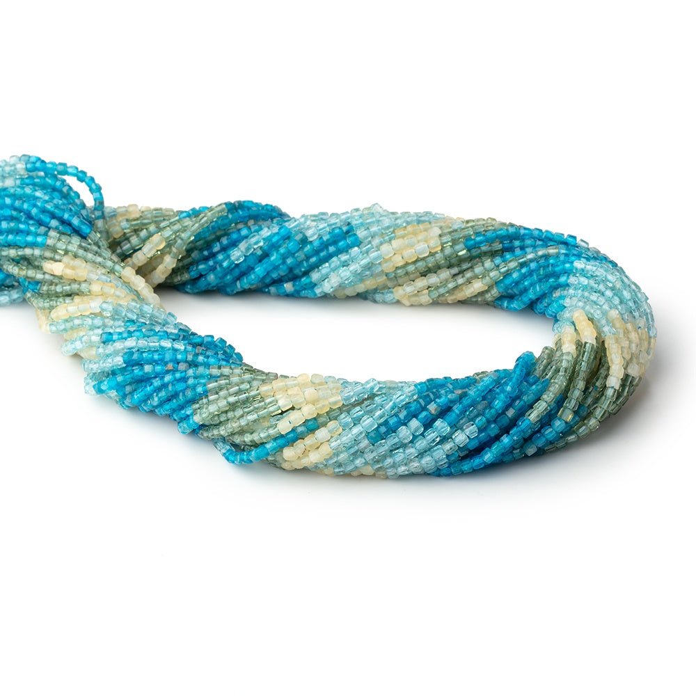 2mm Multi Color Apatite Micro Faceted Cube Beads 15 inch 185 pieces AA - Beadsofcambay.com