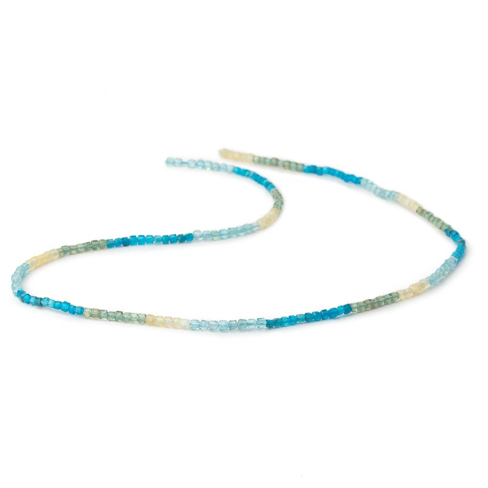 2mm Multi Color Apatite Micro Faceted Cube Beads 15 inch 185 pieces AA - Beadsofcambay.com