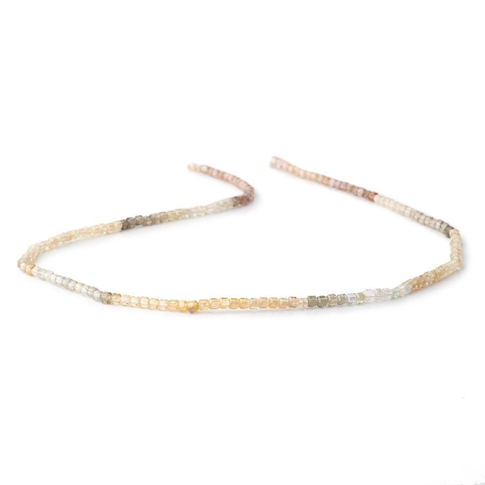 2mm Multi Color Zircon Micro Faceted Cube 12.5 inch 132 Beads - Beadsofcambay.com