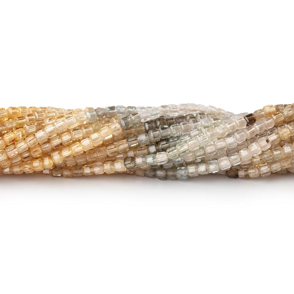 2mm Multi Color Zircon Micro Faceted Cube 12.5 inch 132 Beads - Beadsofcambay.com