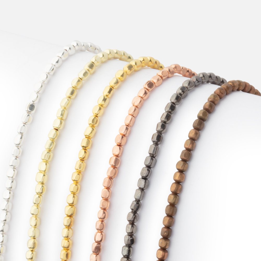 2mm Polished Cube Beads - Beadsofcambay.com