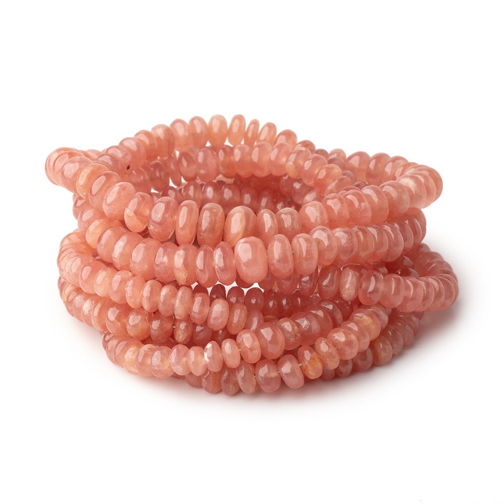 3 - 6mm Rhodochrosite Plain Rondelle Beads 16 inch 130 pieces AA - Beadsofcambay.com