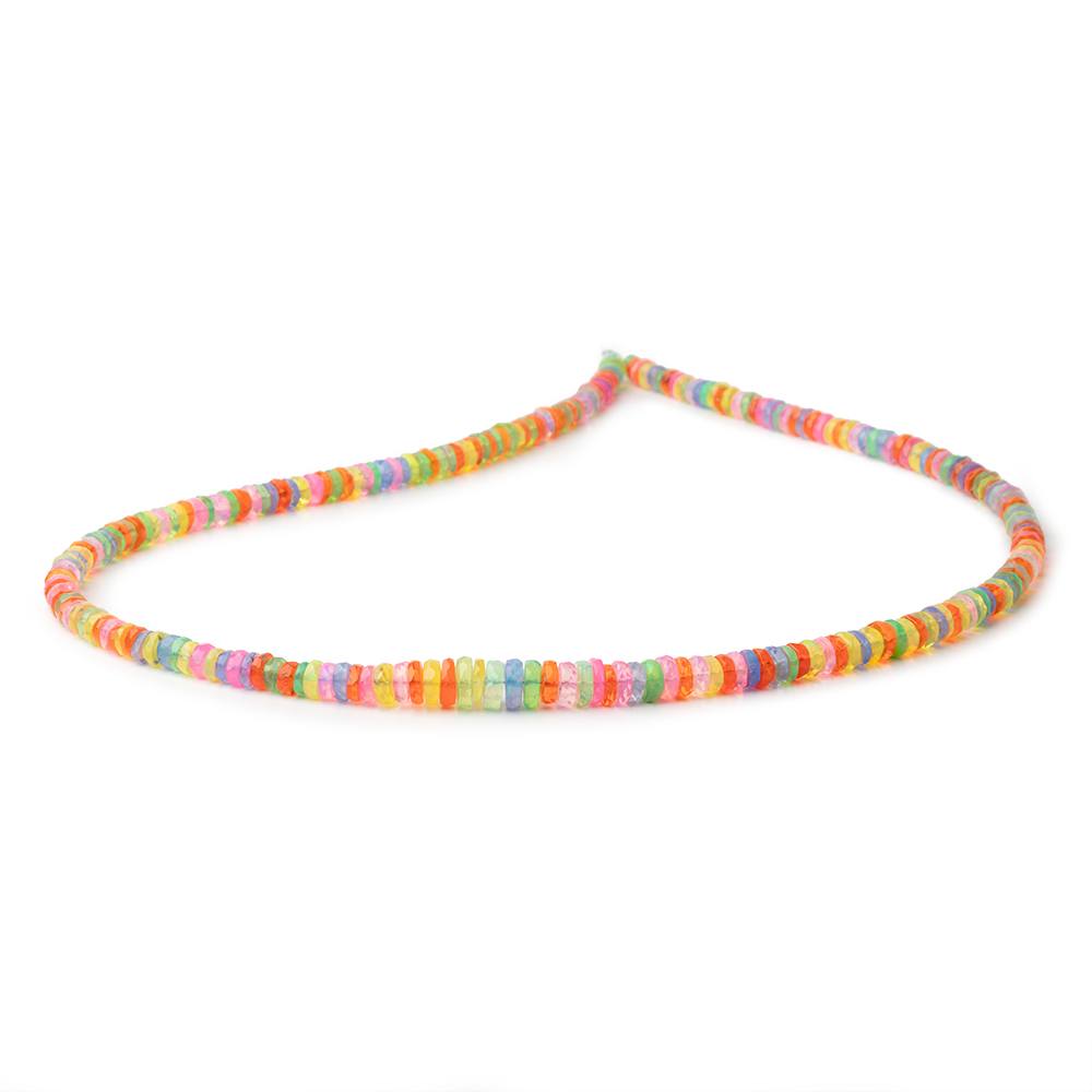 3 - 7mm Multi Color Ethiopian Opal Faceted Heishi 16 inch 230 Beads AA - Beadsofcambay.com