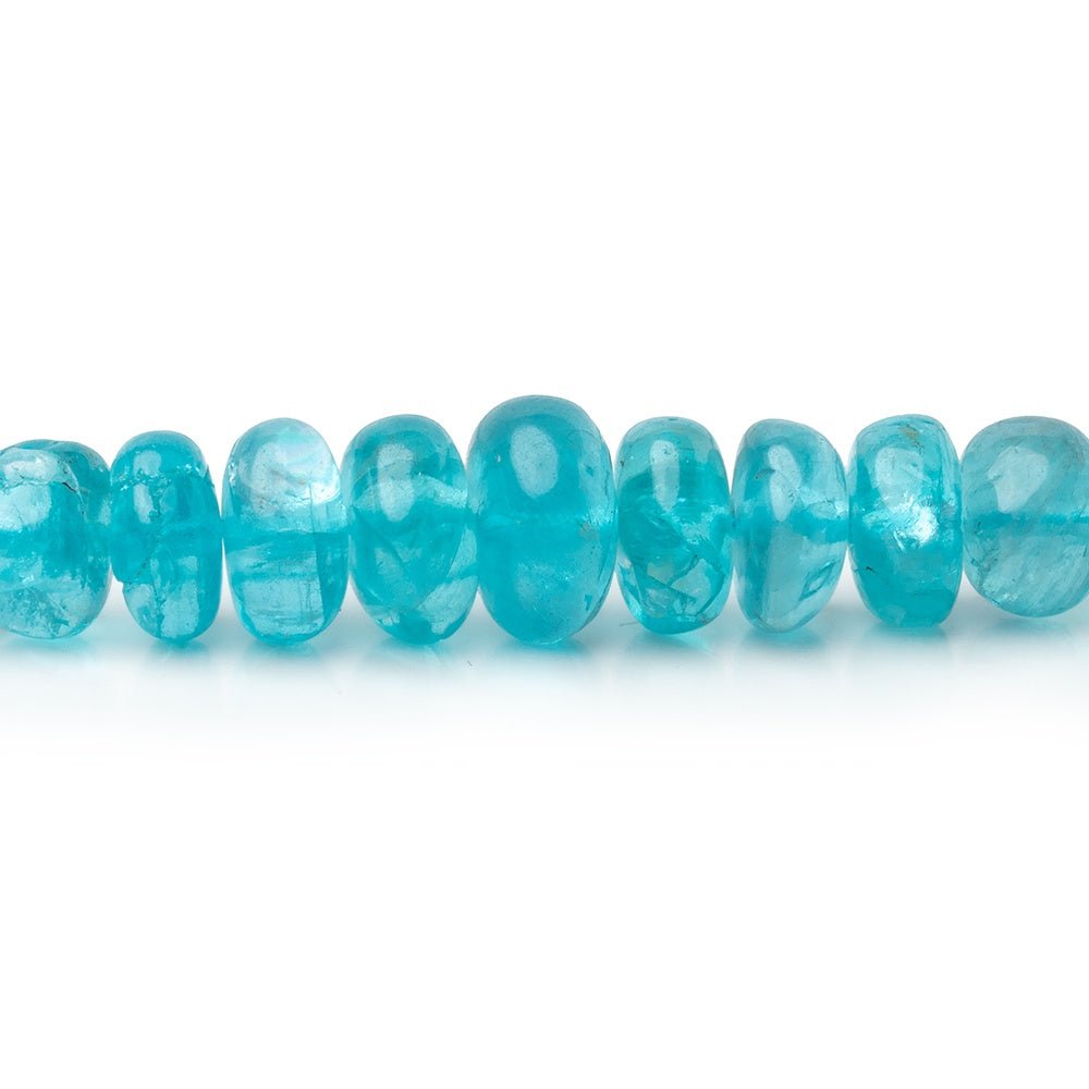 3-7mm Pool Blue Apatite Plain Rondelle Beads 15.5 inch 94 pieces - Beadsofcambay.com