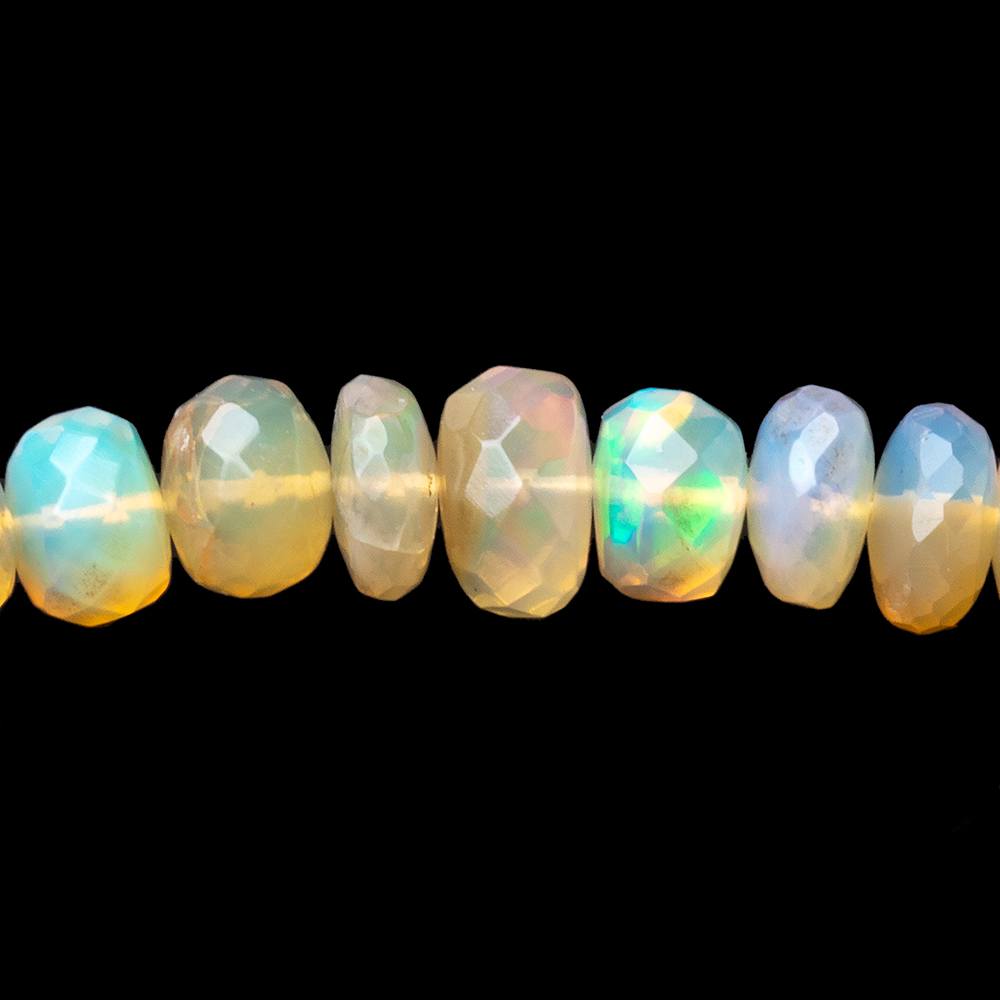 3-8mm Golden Ethiopian Opal Faceted Rondelles 17 inch 148 Beads AAA - Beadsofcambay.com