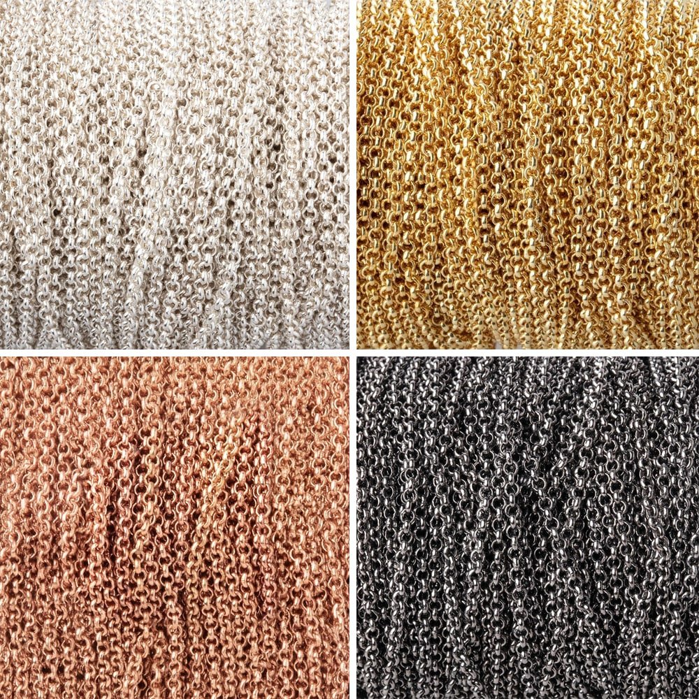 3 Feet - 1.5mm Rolo Link Chain - Beadsofcambay.com