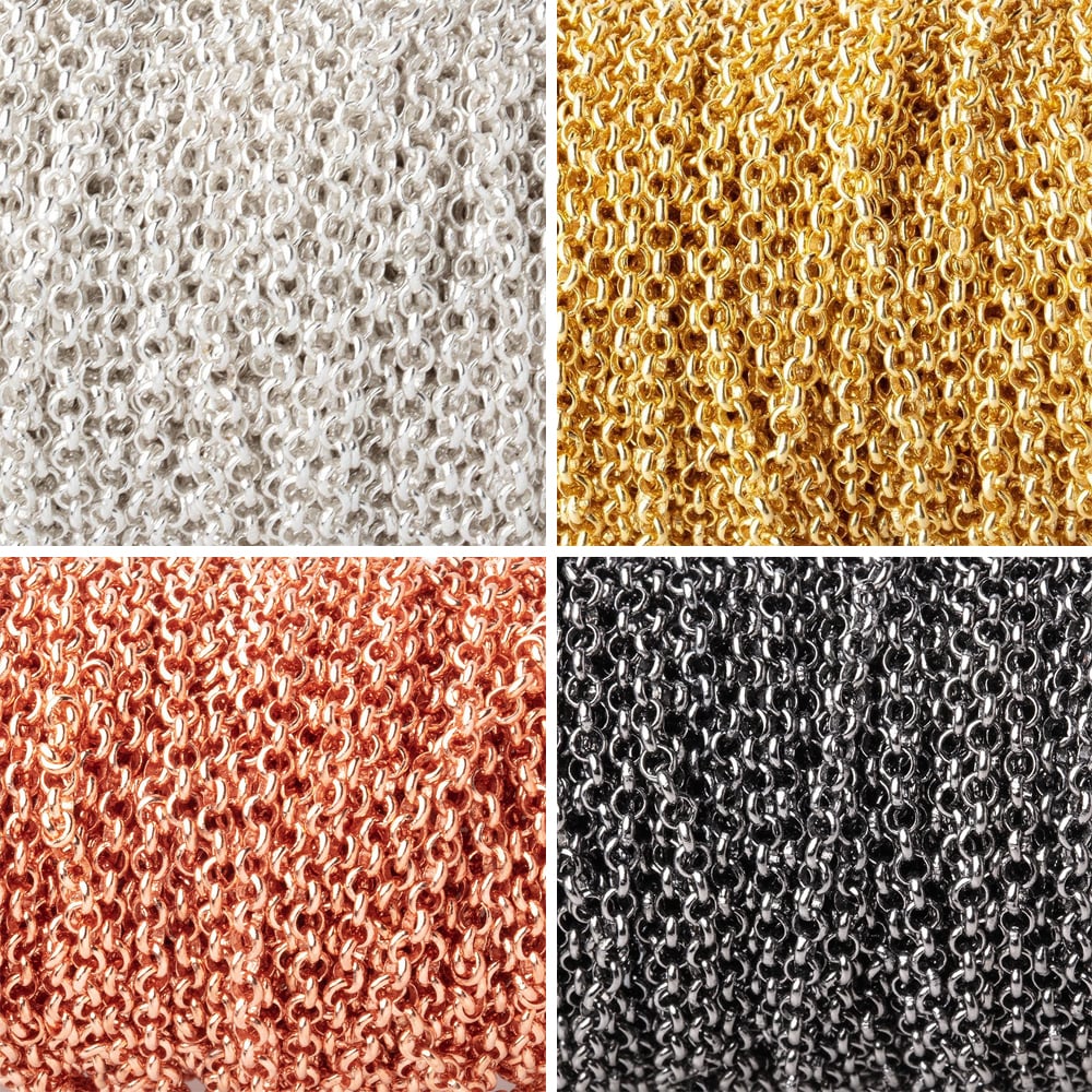 3 Feet - 2.5mm Rolo Link Chain - Beadsofcambay.com