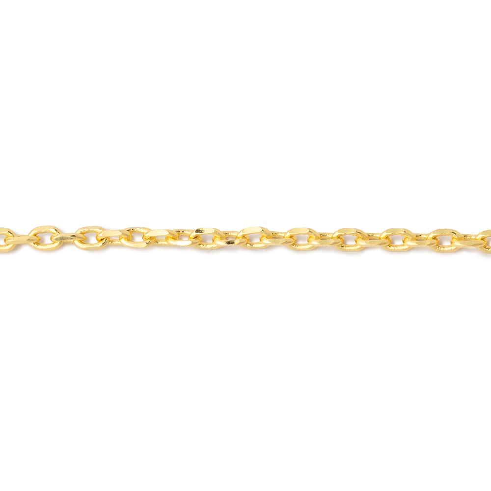3 Feet - 2mm Divot Oval Link Chain - Beadsofcambay.com