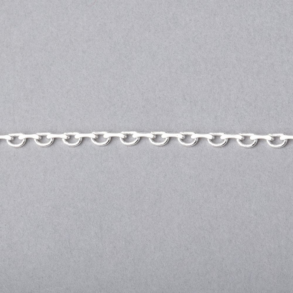 3 Feet - 2mm Open & Closed Oval Link Chain - Beadsofcambay.com