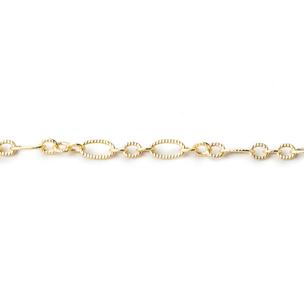 3 Feet - 3.5mm Multiple Corrugated Oval Link Chain - Beadsofcambay.com