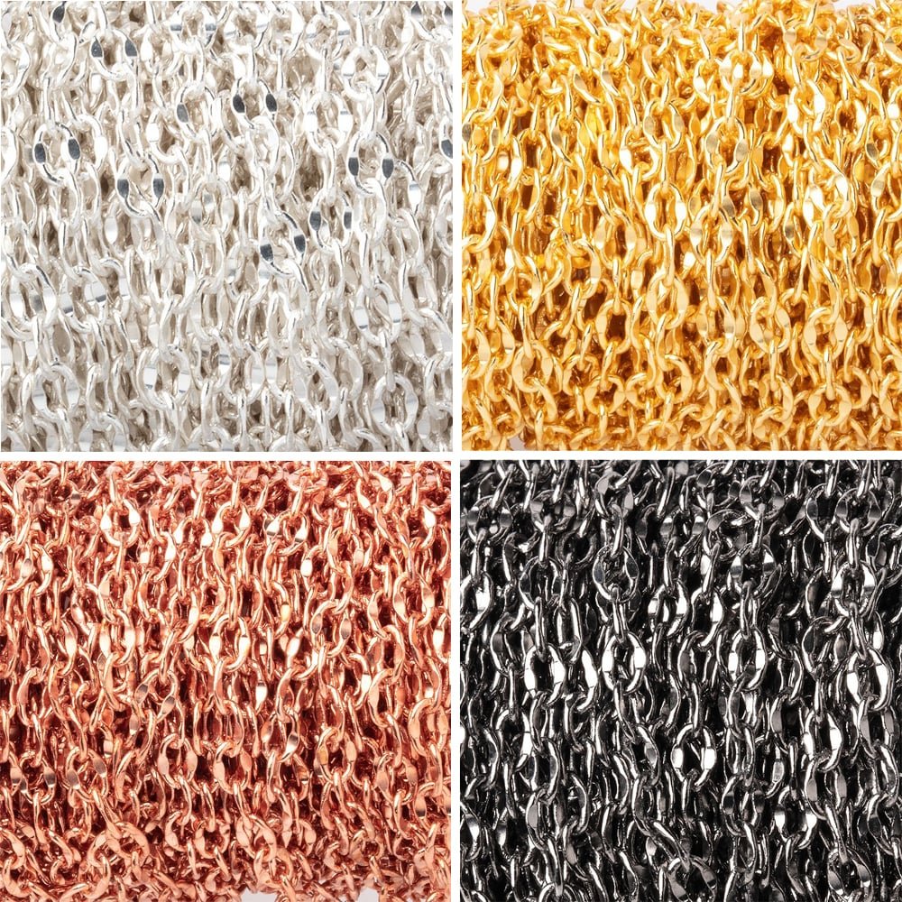 3 Feet - 3mm Divot Oval Link Chain - Beadsofcambay.com