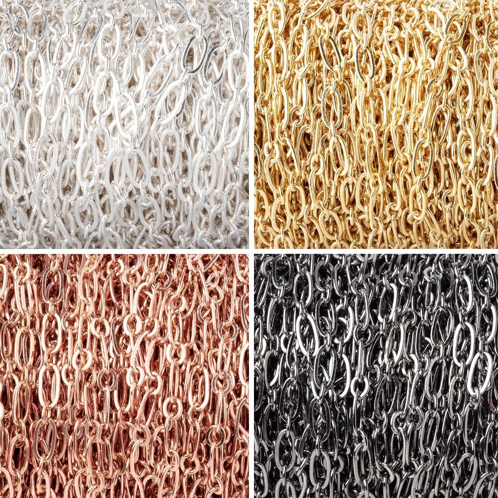 3 Feet - 3mm Drawn Oval & Link Chain - Beadsofcambay.com