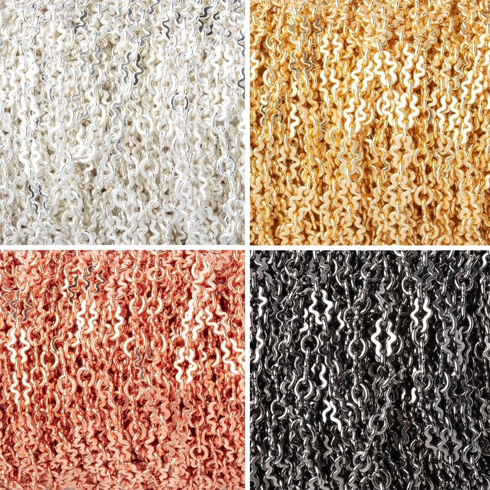 3 Feet - 3mm Fancy Cross Link Chain - Beadsofcambay.com