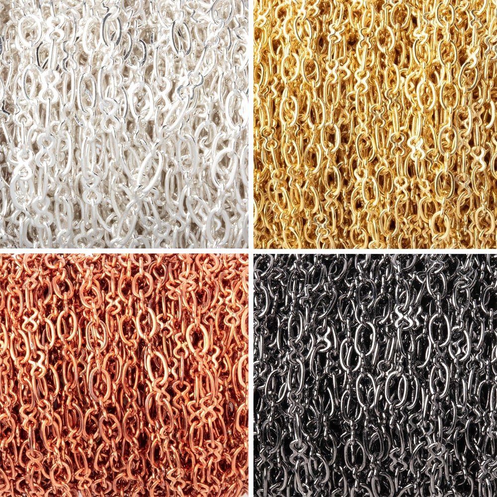 3 Feet - 3mm Oval & Bowtie Link Chain - Beadsofcambay.com