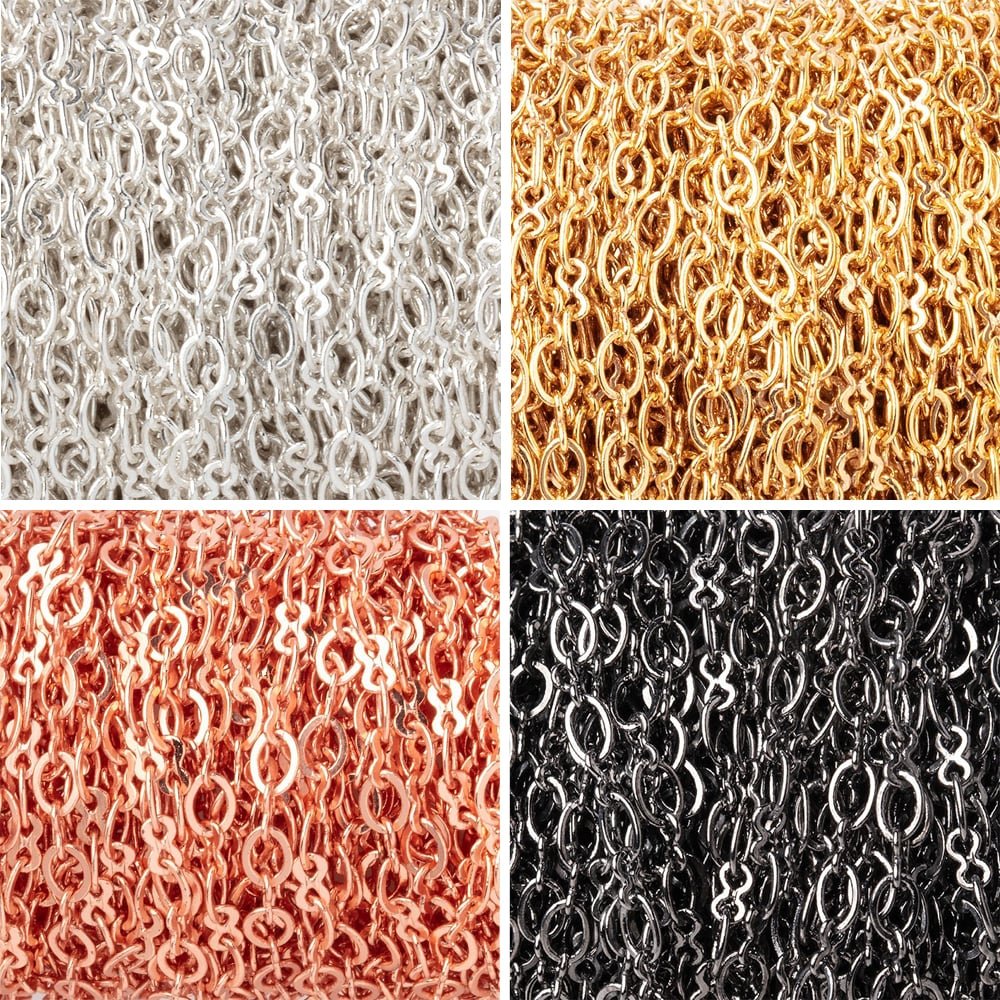 3 Feet - 3mm Rounded Oval & Bowtie Link Chain - Beadsofcambay.com