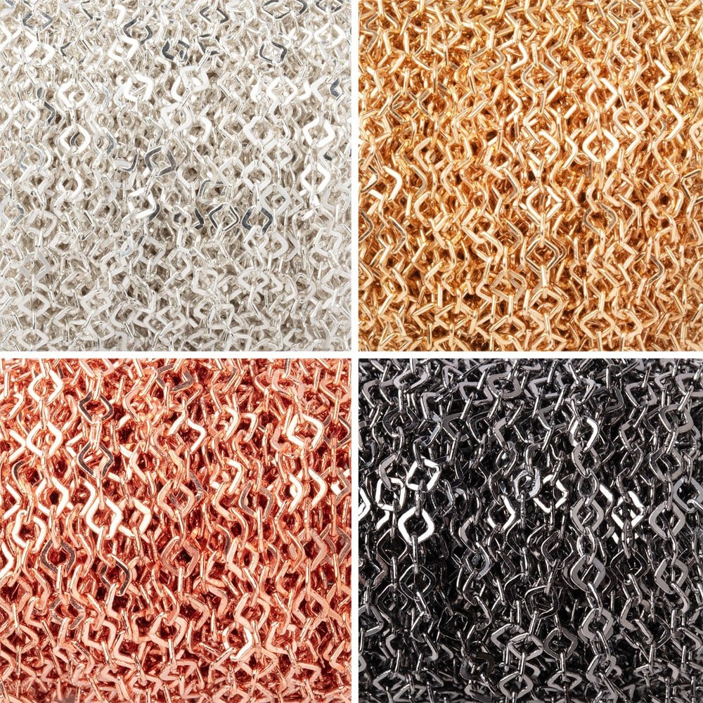 3 Feet - 4mm Flat Square Oval Link Chain - Beadsofcambay.com