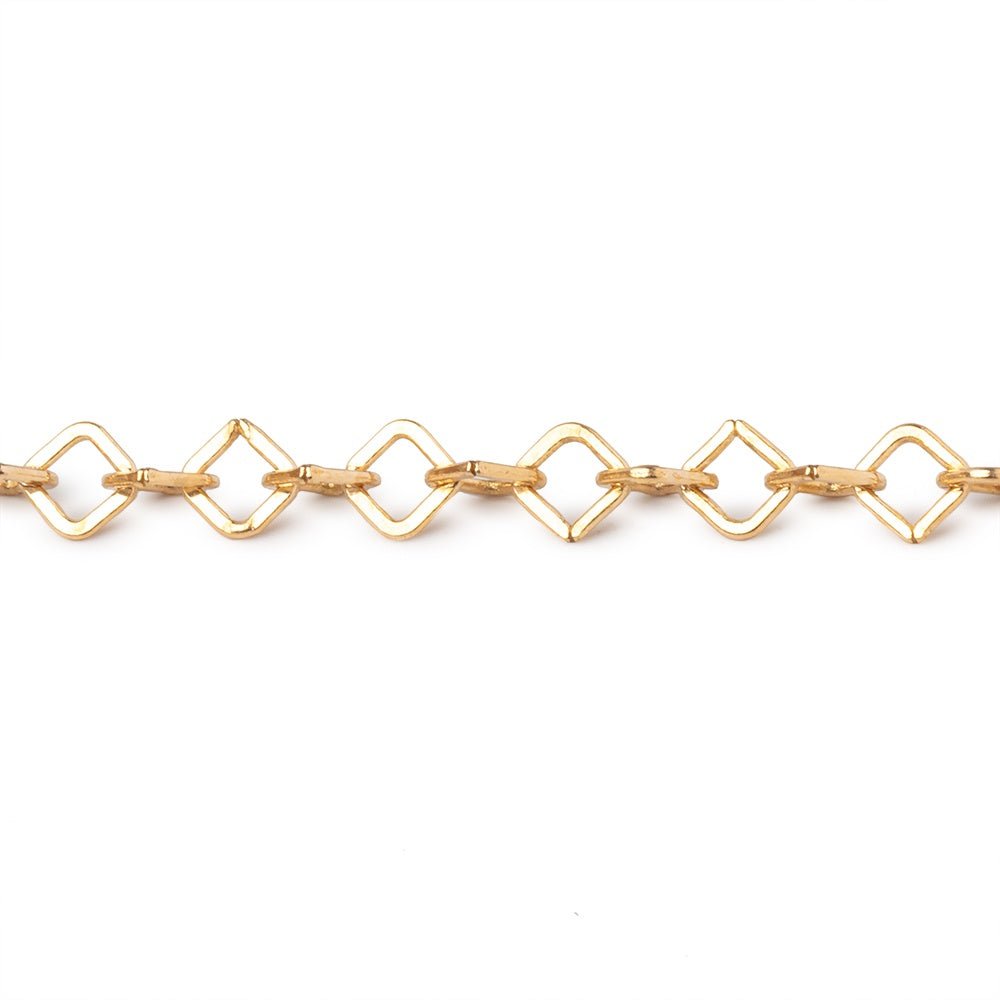 3 Feet - 4mm Flat Square Oval Link Chain - Beadsofcambay.com