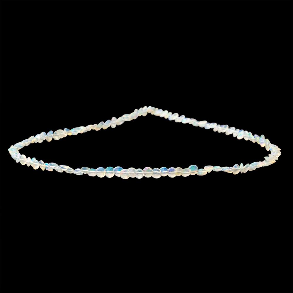 3.5 - 4mm Ethiopian Opal Pavilion Faceted Coin 16 inch 126 Beads AA - Beadsofcambay.com