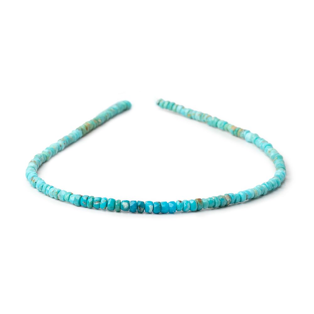 3.5-4mm Sleeping Beauty Turquoise Faceted Rondelle Beads 13 inch 140 pieces - Beadsofcambay.com