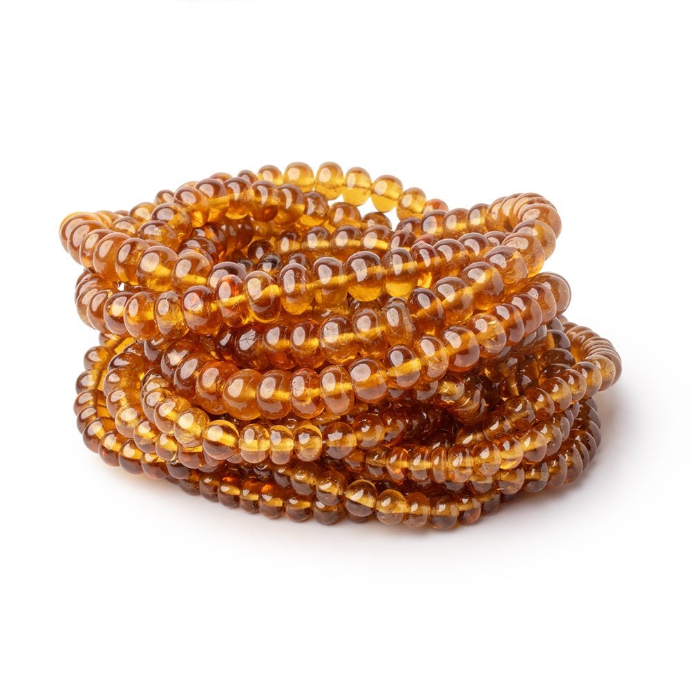 3.5 - 6.5mm Hessonite Garnet Plain Rondelle Beads 15.5 inches 117 pieces - Beadsofcambay.com