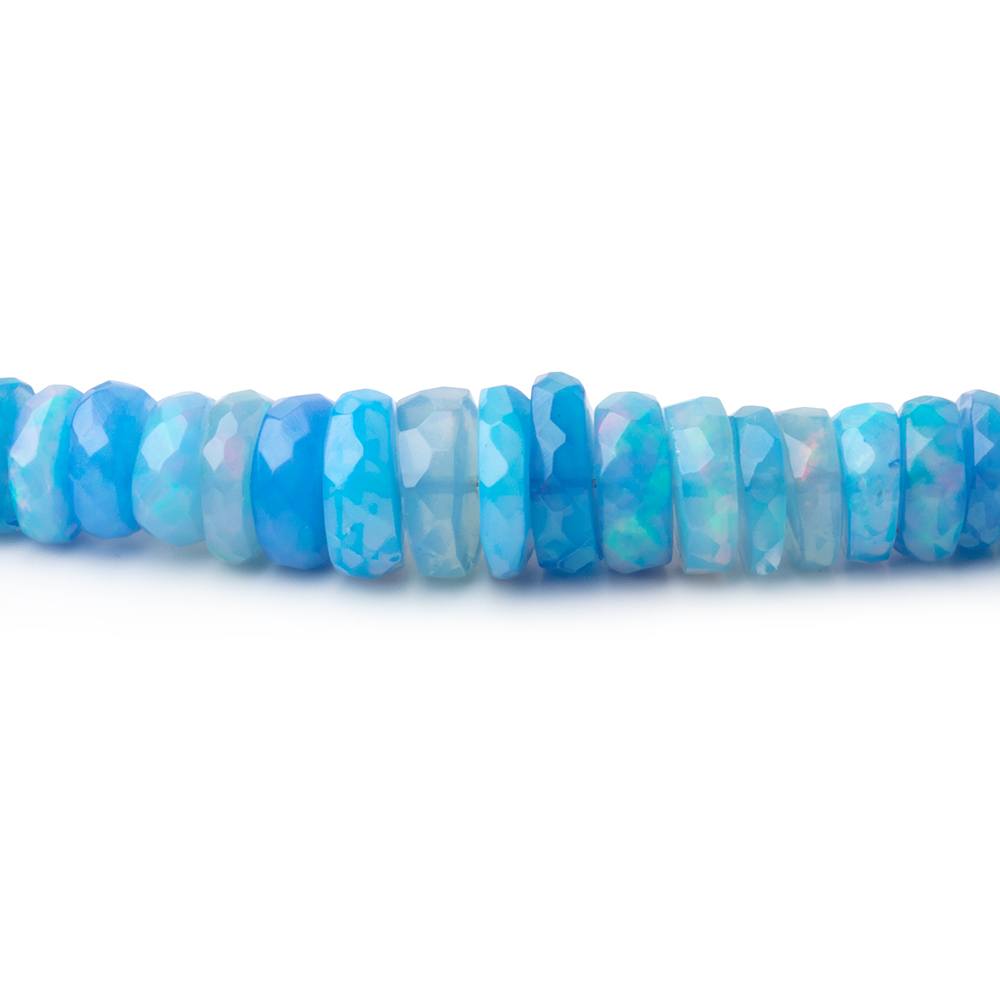 3.5 - 6mm Periwinkle Blue Ethiopian Opal Faceted Heishi 16 inch 230 Beads AA - Beadsofcambay.com