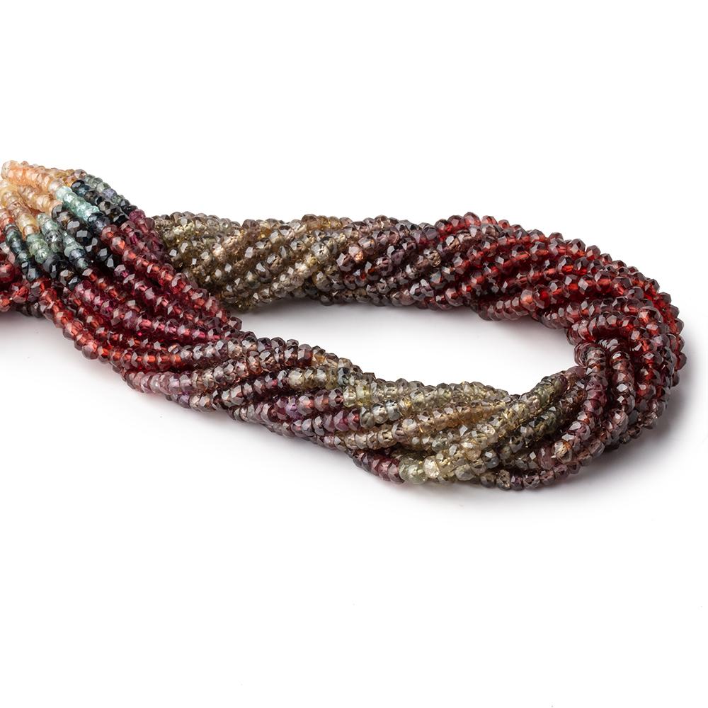3.5mm Multi Gemstone Faceted Rondelle 13.5 inch 160 Beads - Beadsofcambay.com