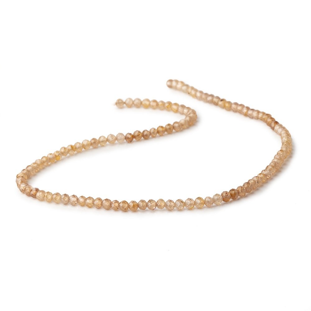 3.5mm Warm Brown Zircon Micro Faceted Rondelles 12.5 inch 100 Beads AA - Beadsofcambay.com