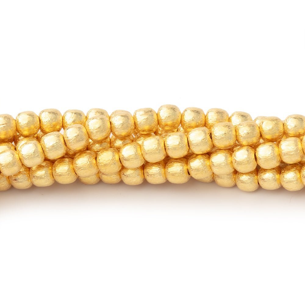 3mm Brushed Round Beads - Beadsofcambay.com