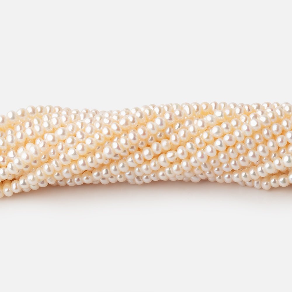 3mm Creamy White Off Round Freshwater Pearls 15 inch 168 pieces - Beadsofcambay.com