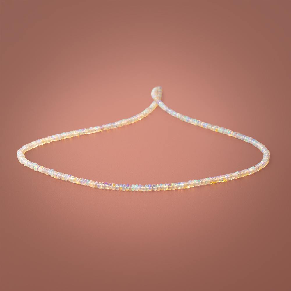 3mm Ethiopian Opal Plain Rondelle 18 inch 275 Beads - Beadsofcambay.com