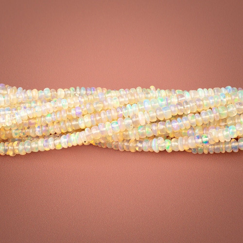 3mm Ethiopian Opal Plain Rondelle 18 inch 275 Beads - Beadsofcambay.com