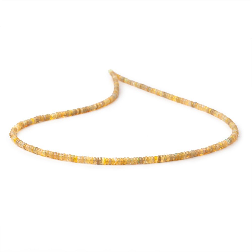 3mm Golden Ethiopian Opal Plain Rondelle 18 inch 275 Beads - Beadsofcambay.com