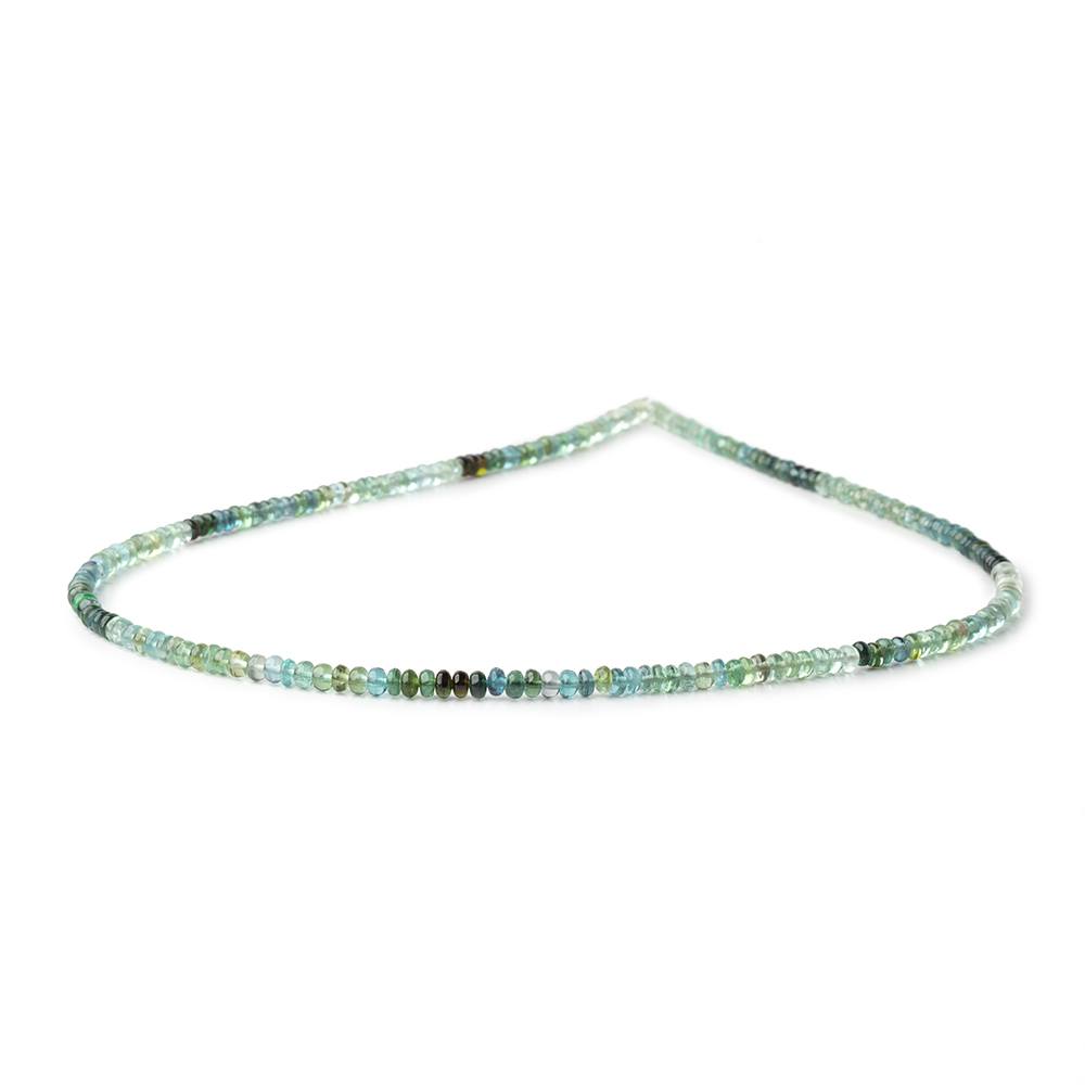 3mm Green & Indicolite Afghani Tourmaline Plain Rondelles 16 inch 215 Beads - Beadsofcambay.com