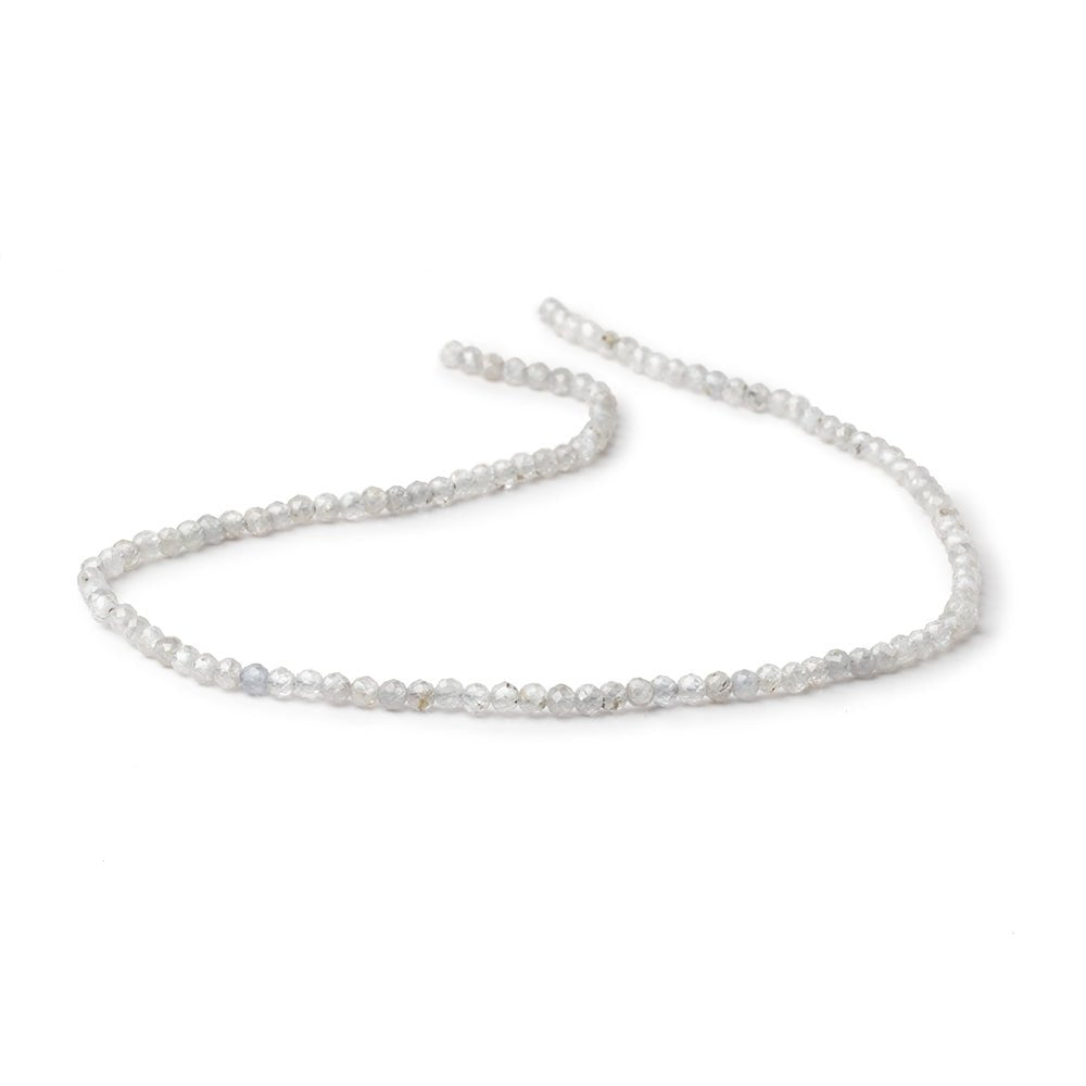 3mm Grey Zircon Micro Faceted Round Beads 12.5 inch 112 pieces - Beadsofcambay.com