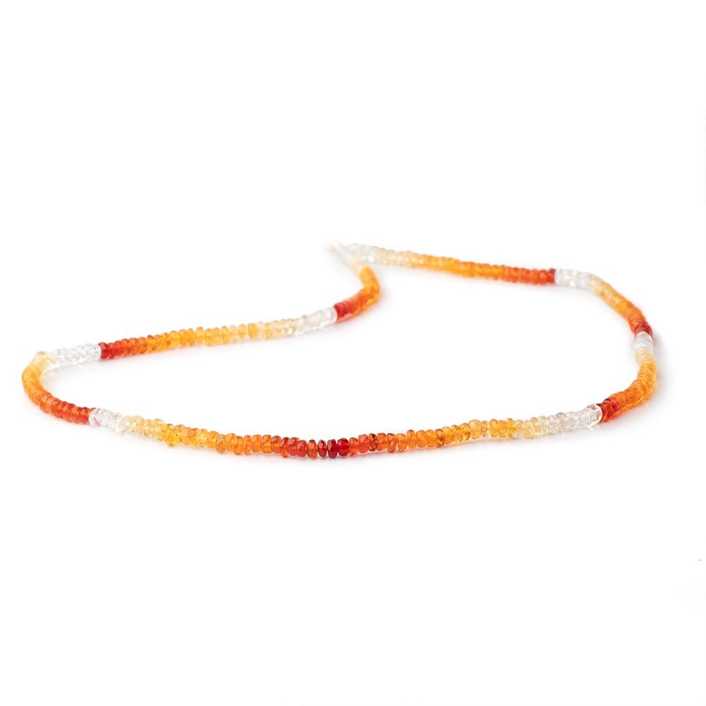 3mm Mexican Fire Opal Faceted Rondelle Beads 15.5 inch 230 pieces AA - Beadsofcambay.com