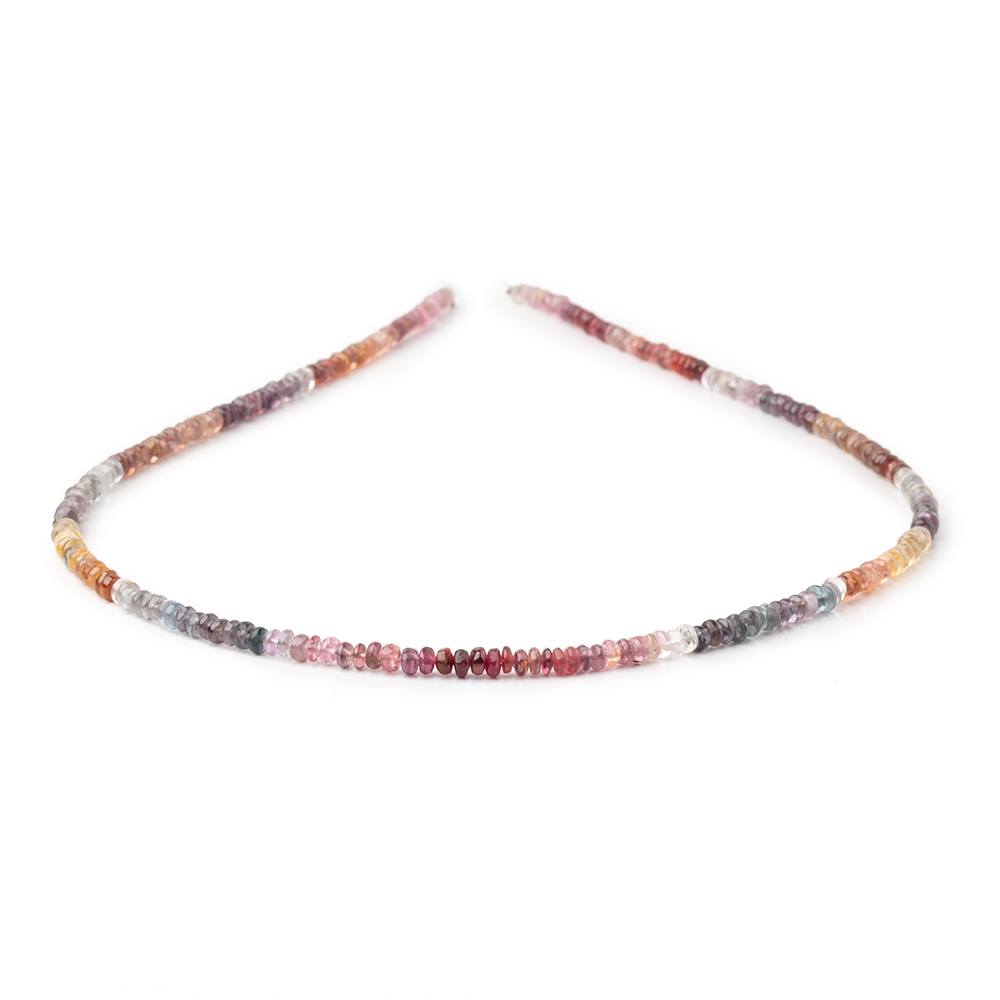 3mm Multi Color Spinel Plain Rondelle Beads 15.75 inch 215 pieces - Beadsofcambay.com