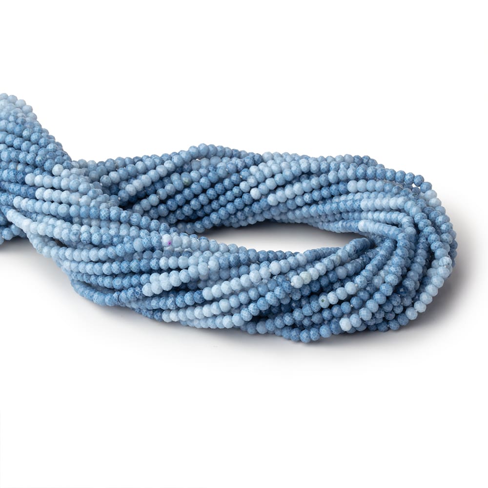 3mm Owyhee Blue Opal Micro Faceted Rondelle Beads 12.5 inch 132 pieces - Beadsofcambay.com