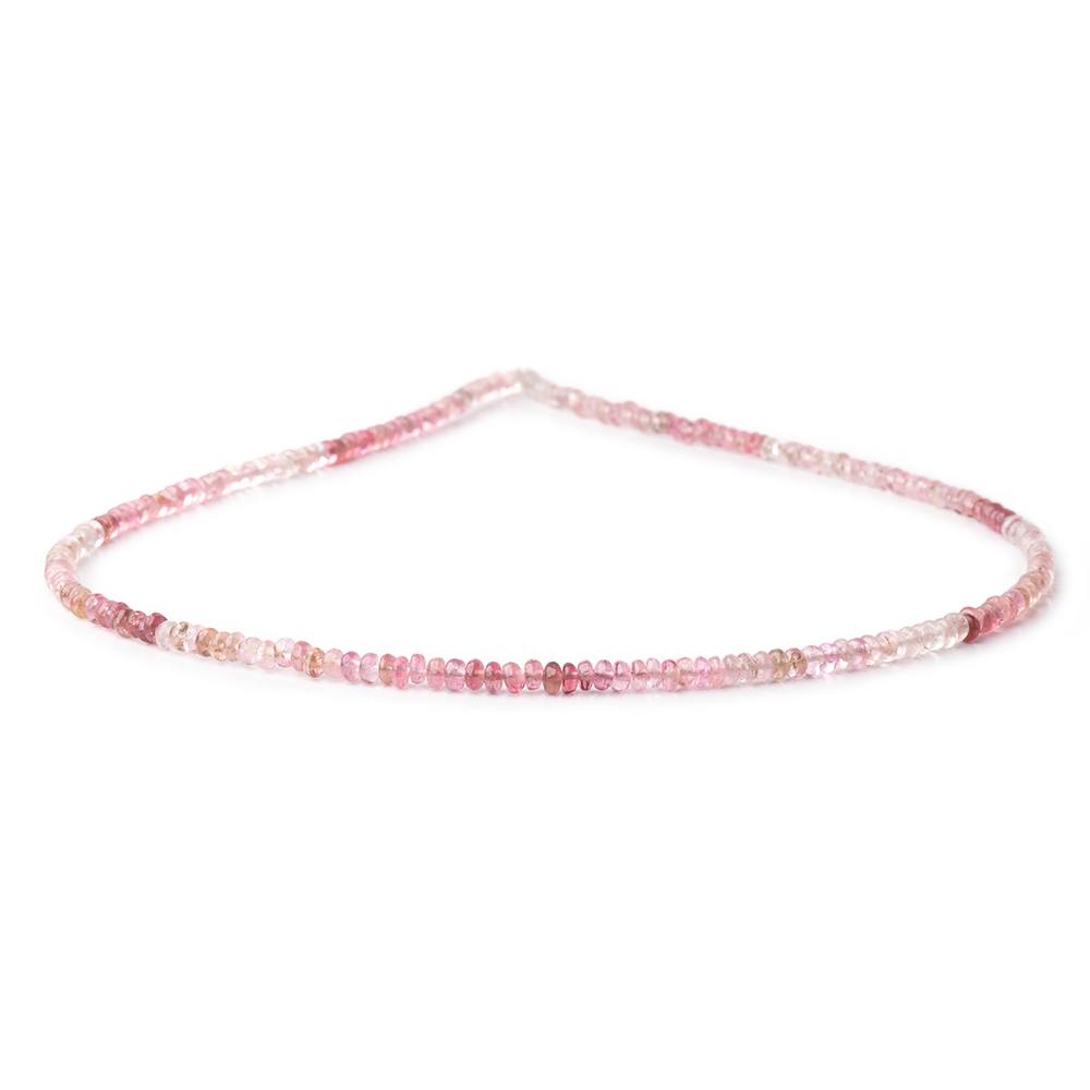3mm Pink Afghani Tourmaline Plain Rondelles 16 inch 215 Beads - Beadsofcambay.com
