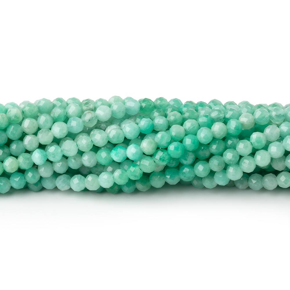 3mm Shaded Emerald Micro Faceted Round 12.25 inch 100 Beads - Beadsofcambay.com