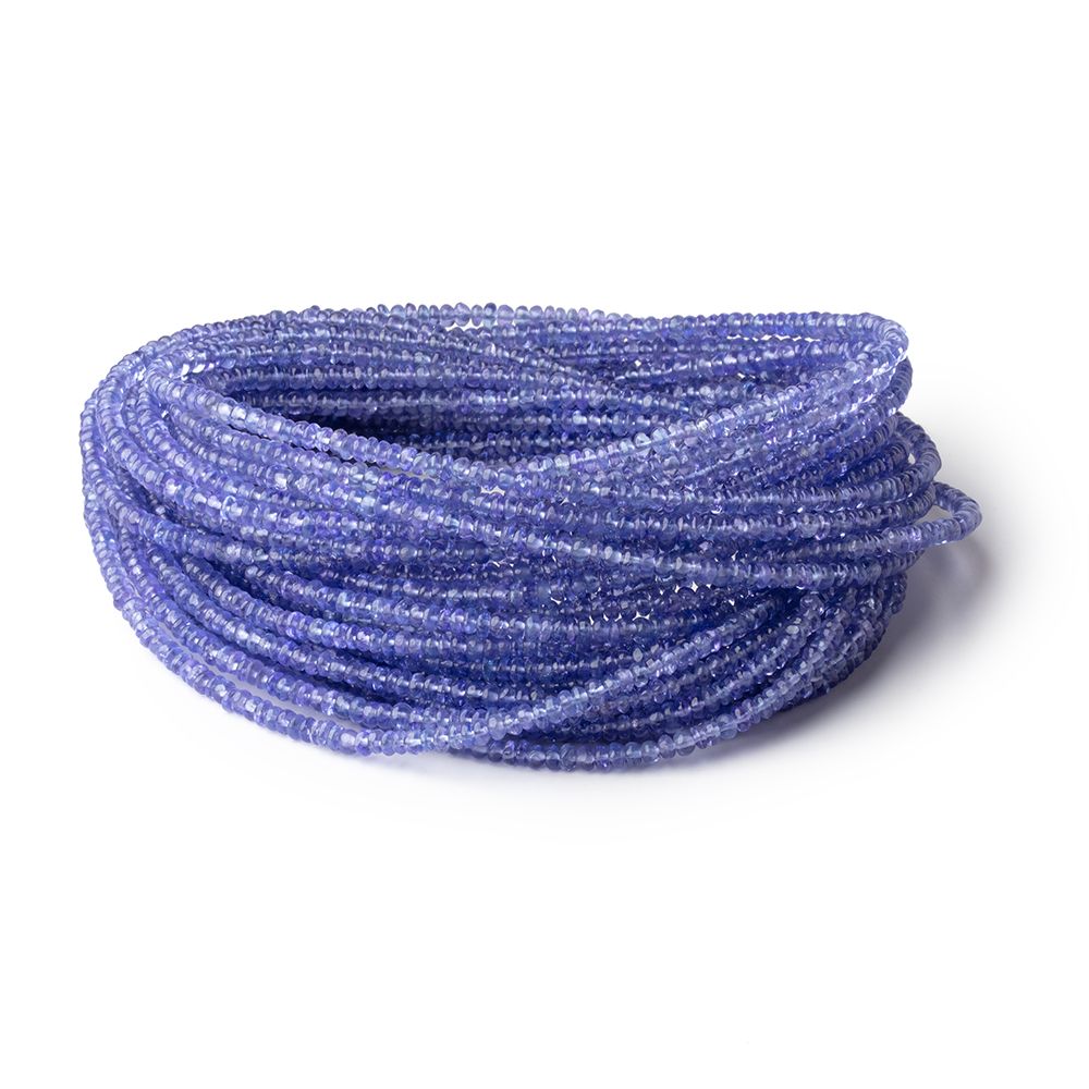 3mm Tanzanite Plain Rondelle Beads 18 inch 280 pieces AAA - Beadsofcambay.com