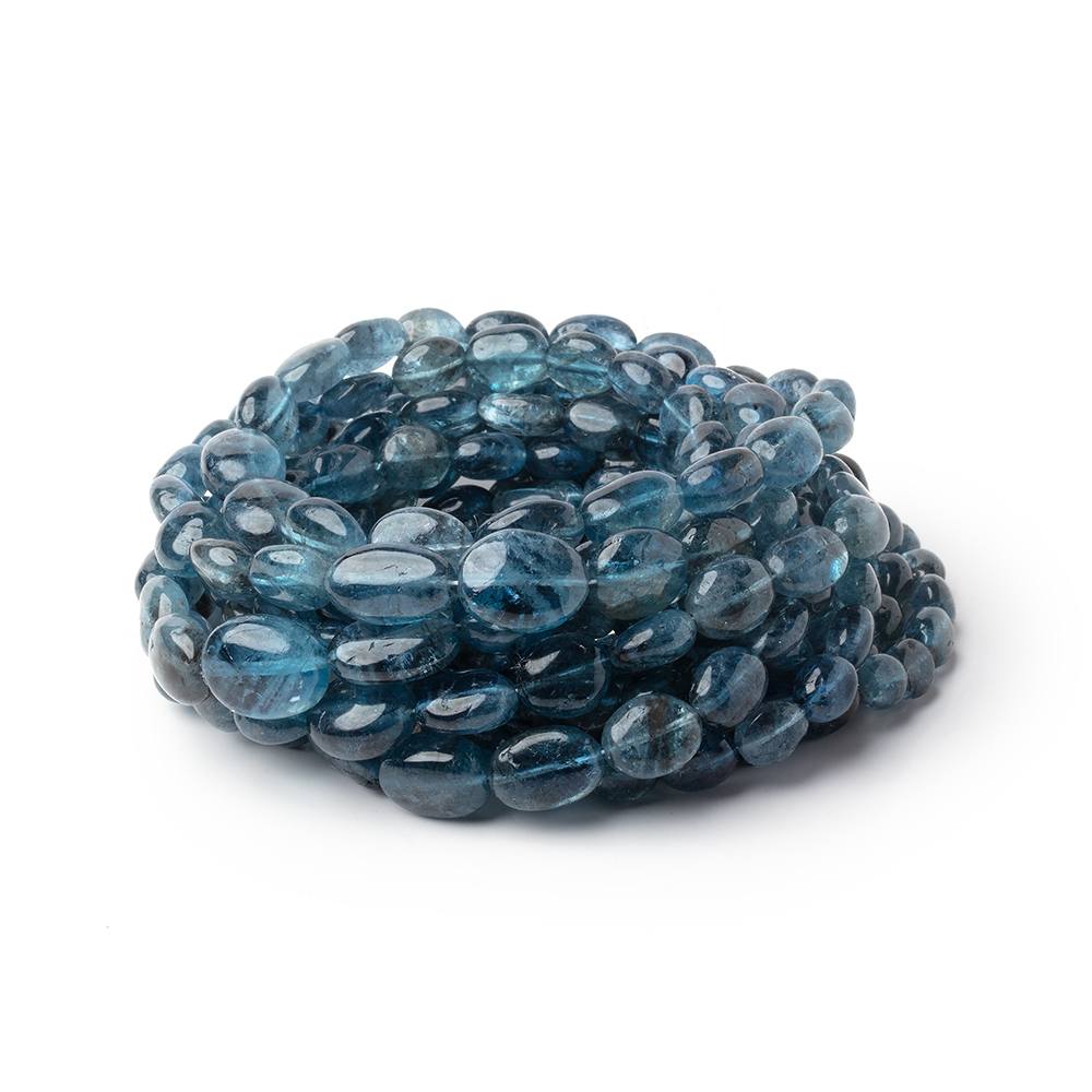 4 - 10mm Moss Aquamarine Plain Oval Beads 17.5 inch 64 pieces - Beadsofcambay.com