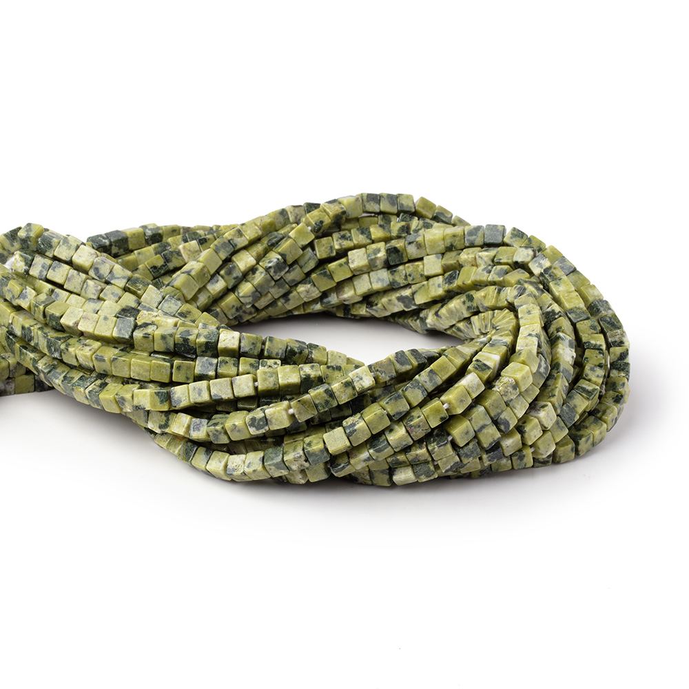 4-4.5mm Jadeite Plain Cube Beads 13.75 inch 76 pieces - Beadsofcambay.com