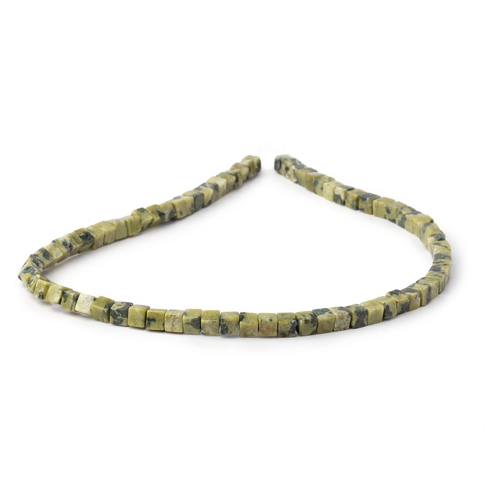 4-4.5mm Jadeite Plain Cube Beads 13.75 inch 76 pieces - Beadsofcambay.com