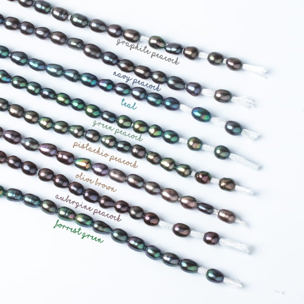 4 - 4.5mm Oval Freshwater Pearl with 1.5mm Large Hole - 15.5 inch Strand - Beadsofcambay.com