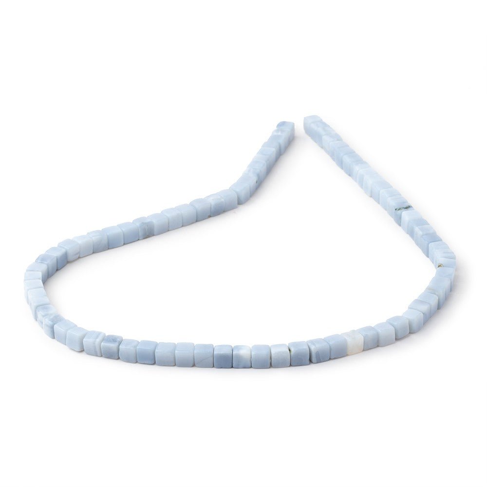 4 - 4.5mm Owyhee Blue Opal Plain Cube Beads 14 inch 78 pieces - Beadsofcambay.com