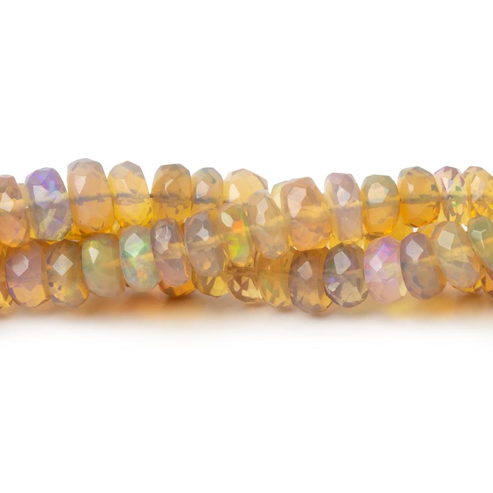 4-5.5mm Dark Golden Ethiopian Opal Faceted Rondelles 16 inch 166 Beads - Beadsofcambay.com