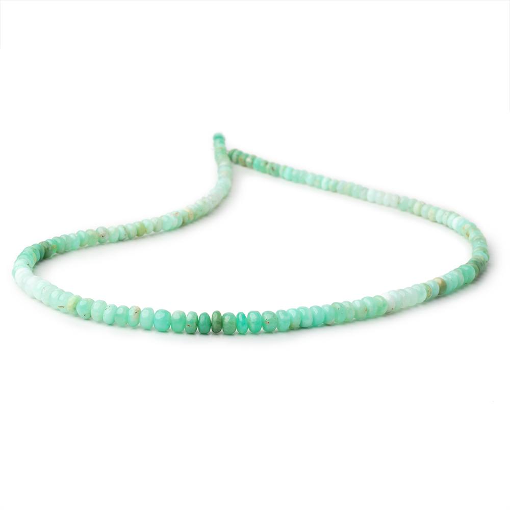 4 - 5.5mm Green Tanzanian Opal Plain Rondelle Beads 18 inch 150 pieces - Beadsofcambay.com