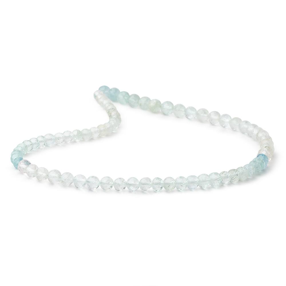 4 - 5mm Aquamarine Faceted Round 14 inch 70 Beads - Beadsofcambay.com