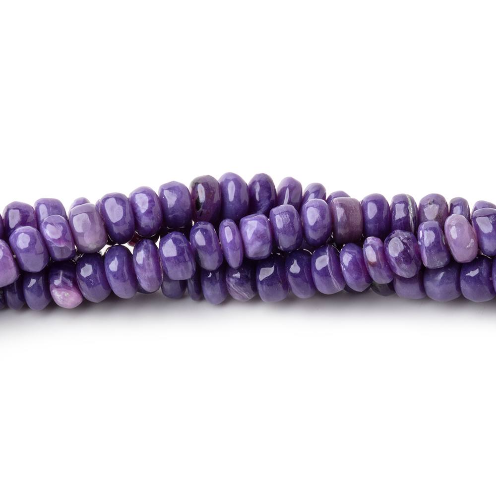 4 - 5mm Charoite Plain Rondelle Beads 17.75 inch 172 pieces AAA - Beadsofcambay.com